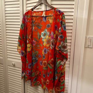 Live 4 Truth Kimono, orange red floral 2X